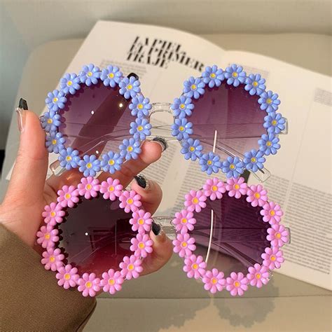 flower sunglasses adults|round flower sunglasses.